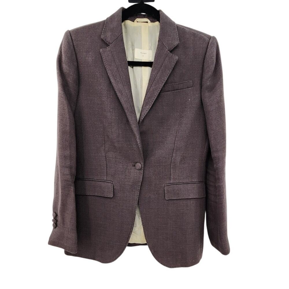 Billy Reid Brown Cotton Linen Blend Blazer Size 6